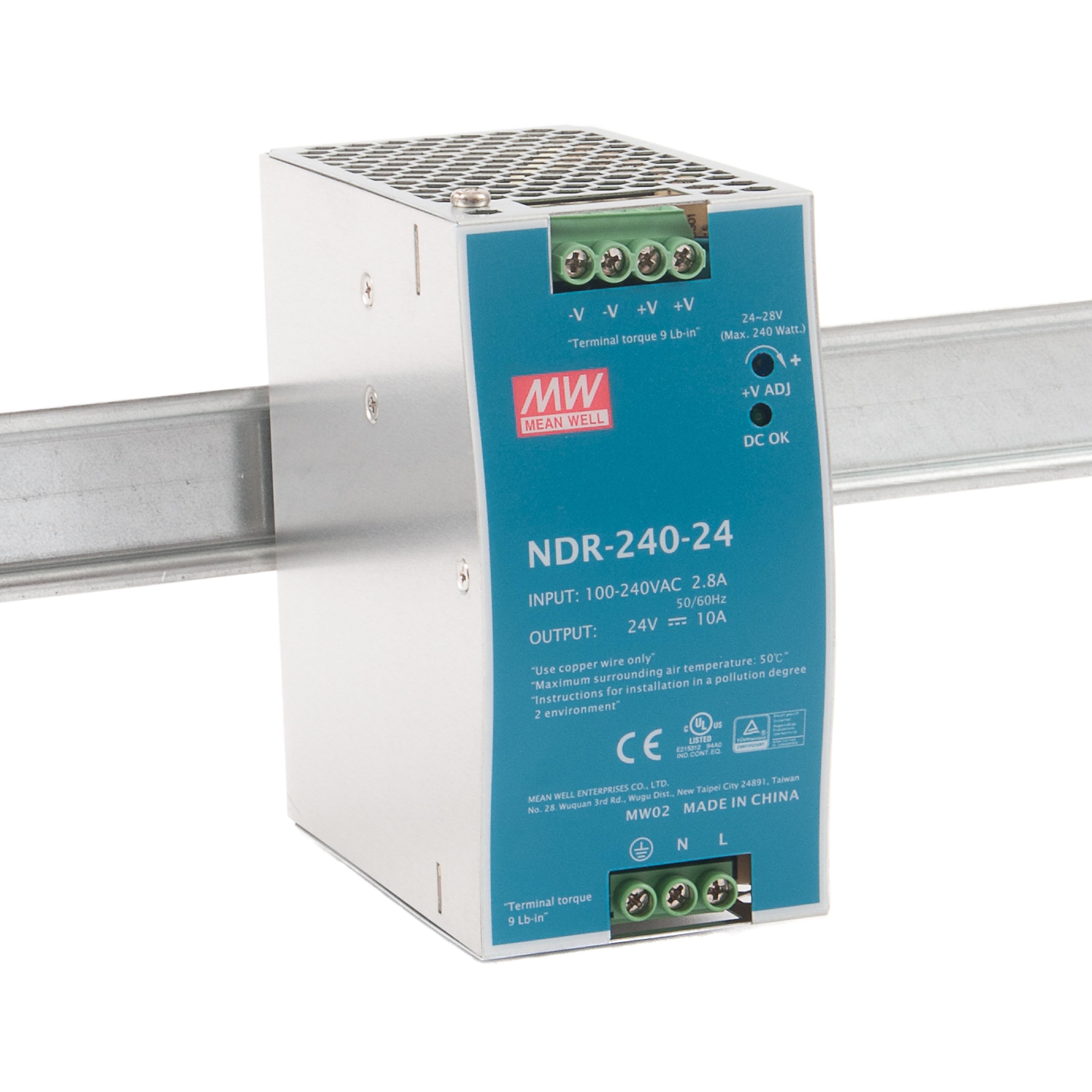 NDR 240 Watt Economical DIN Rail Power Supply (24~48V DC)