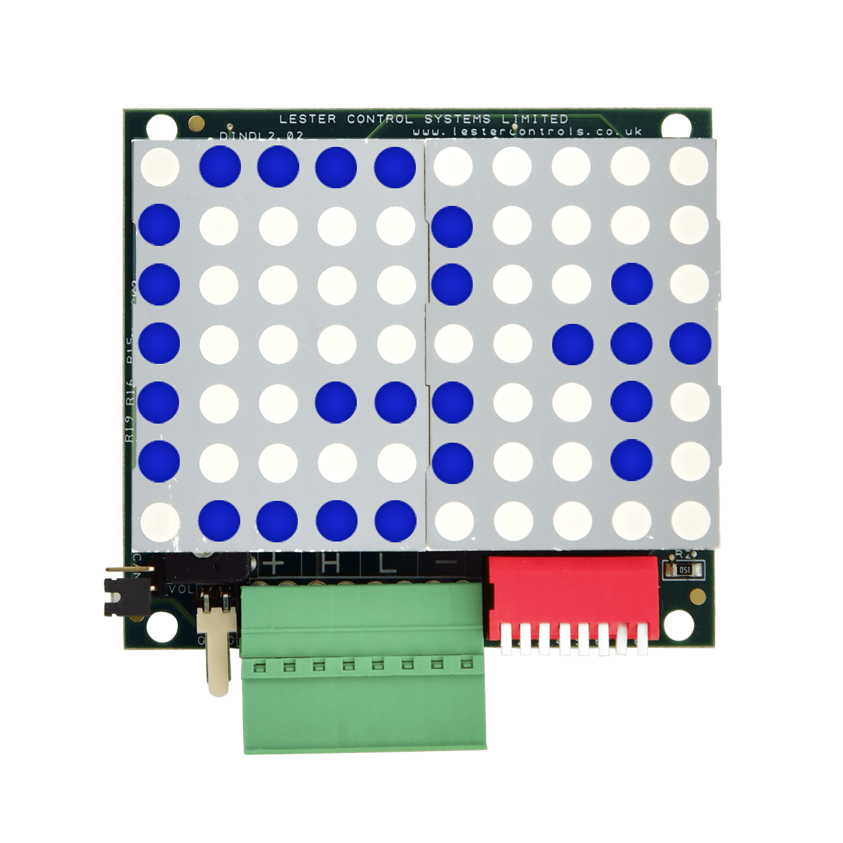Blue 2-Digit Dot Matrix Indicator