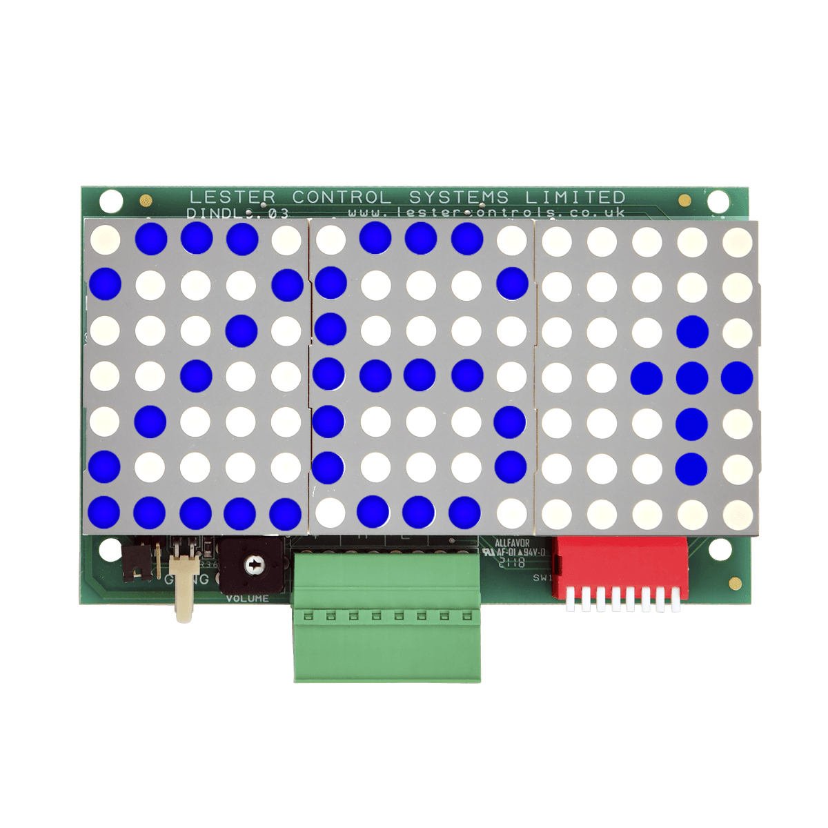 Blue 3-Digit Dot Matrix Indicator