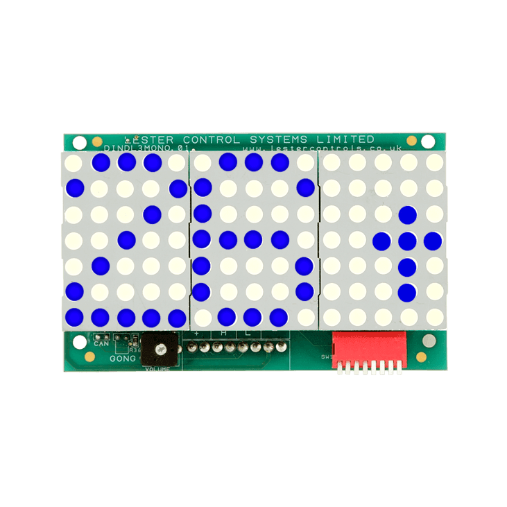 Blue 3-Digit Dot Matrix Indicator c/w Rear Terminals